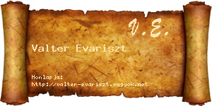 Valter Evariszt névjegykártya